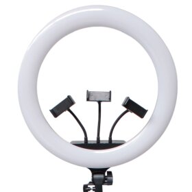 Detailed shot of Orbit Ring light with mobile phone holder - LED