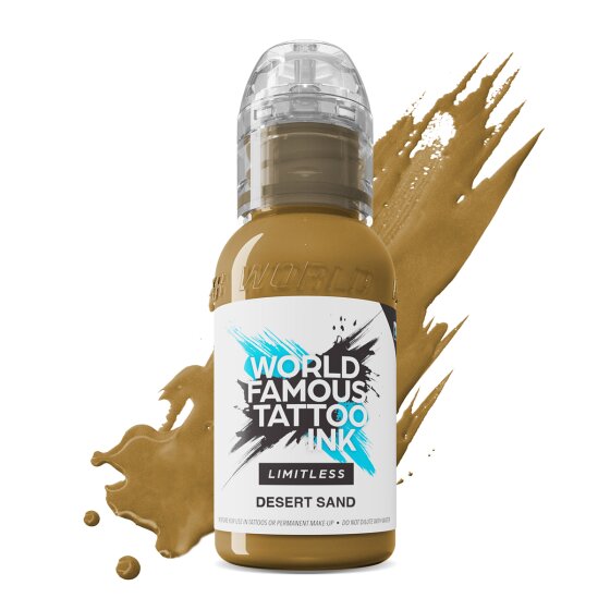 World Famous Tattoo Ink Limitless Desert Sand in 30ml a dark earth tone, like damp sand in the shade