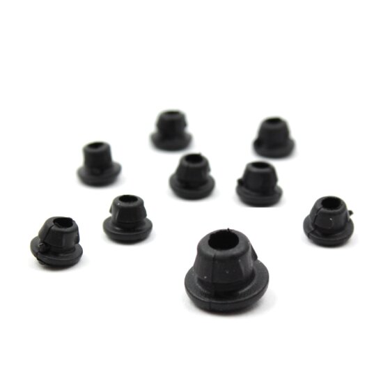 100 Rubber Nipples for a Snug Fit - black