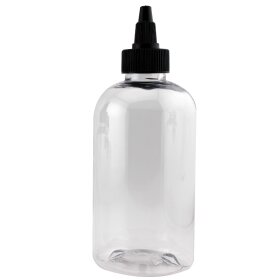 Transparent, clear empty bottle 8oz with twist top cap in...