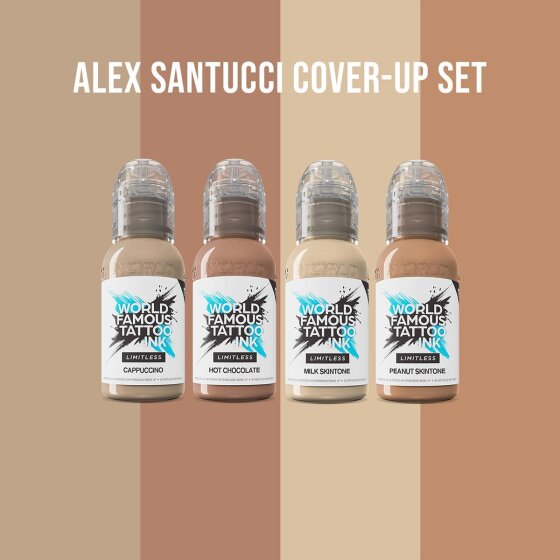 Santucci Skintone Cover-Up Set, World Famous Tattoo Ink 1 oz
