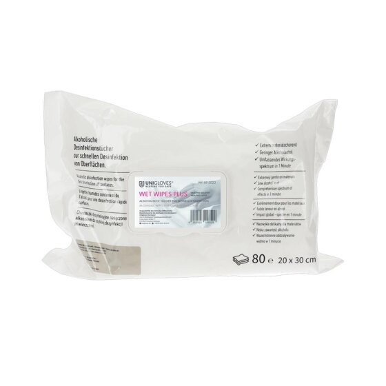 Unigloves Wet Wipes Plus - Quick Surface disinfection wipes
