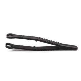 Disposable piercing tweezers - round slotted frontal view