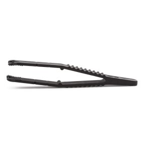 Disposable piercing tweezers - triangle slotted frontal view