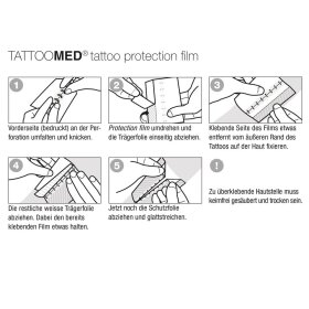 Instructions for applying the TattooMed Protection Patch...