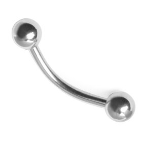 Bent Barbell with Balls - Surgical Steel silver
