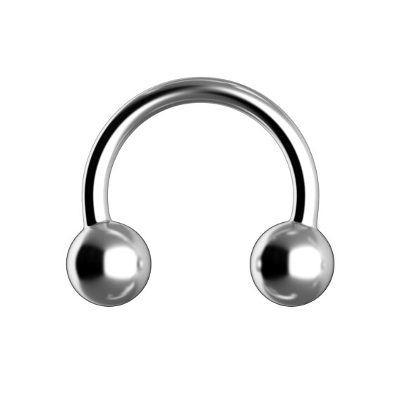 Circular barbell with balls - surgical steel silver